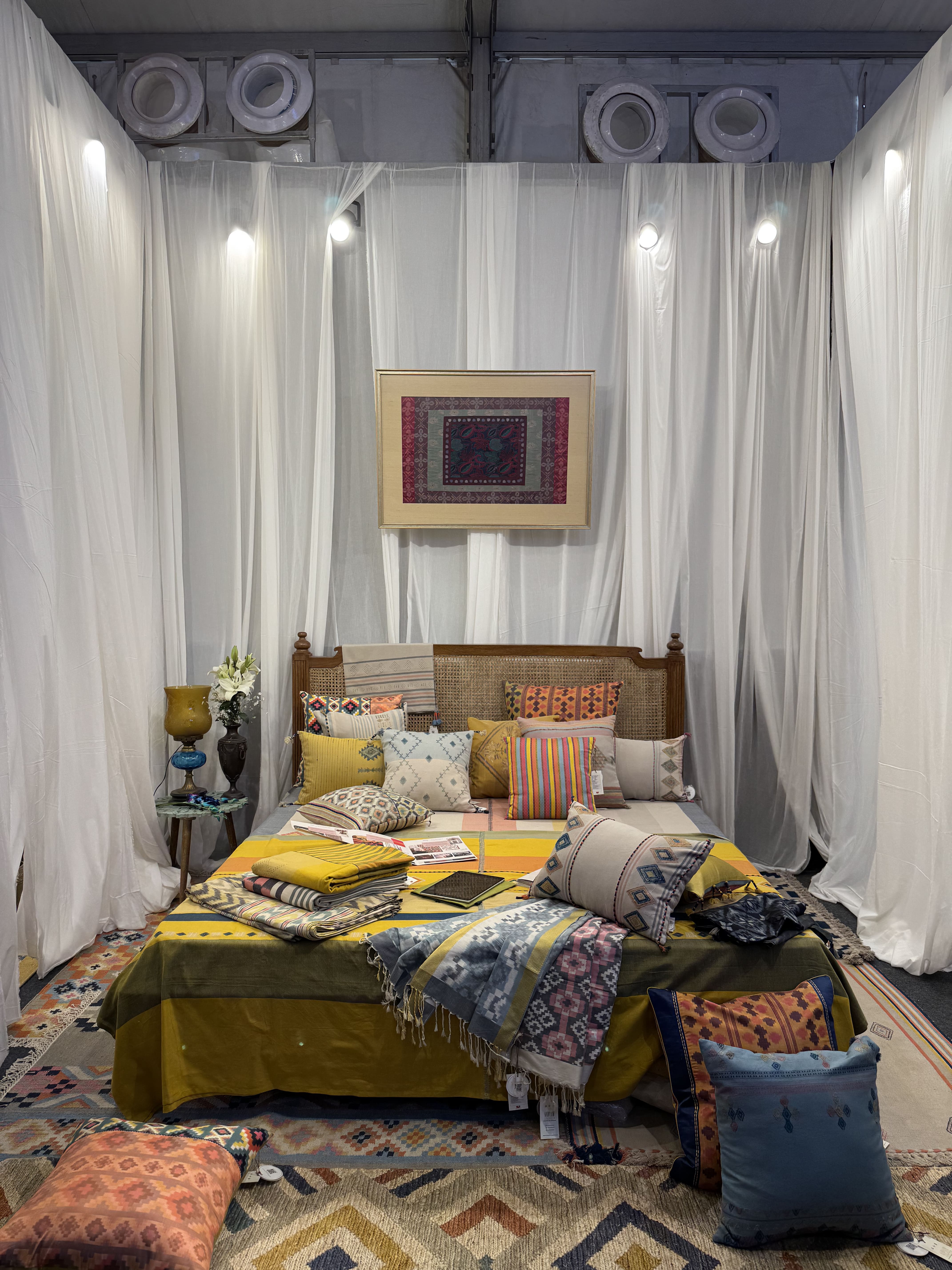 Luxury bedroom with fireplace